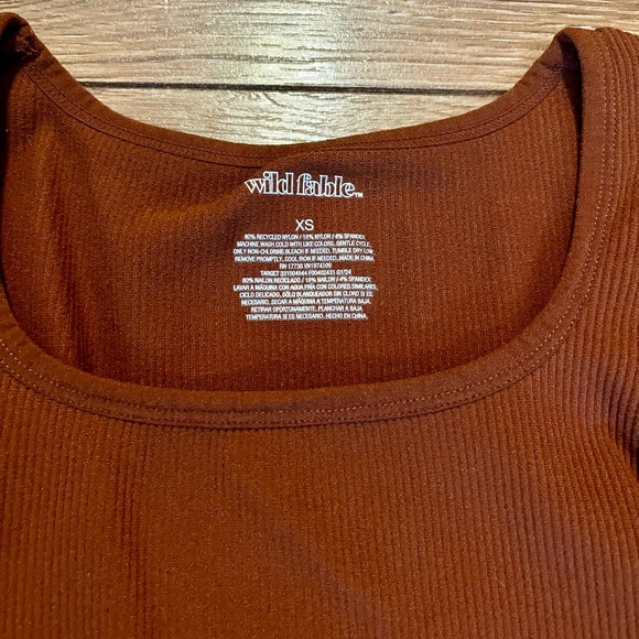 Wild Fable Rust Ribbed Crop Top - Picture 2 of 2